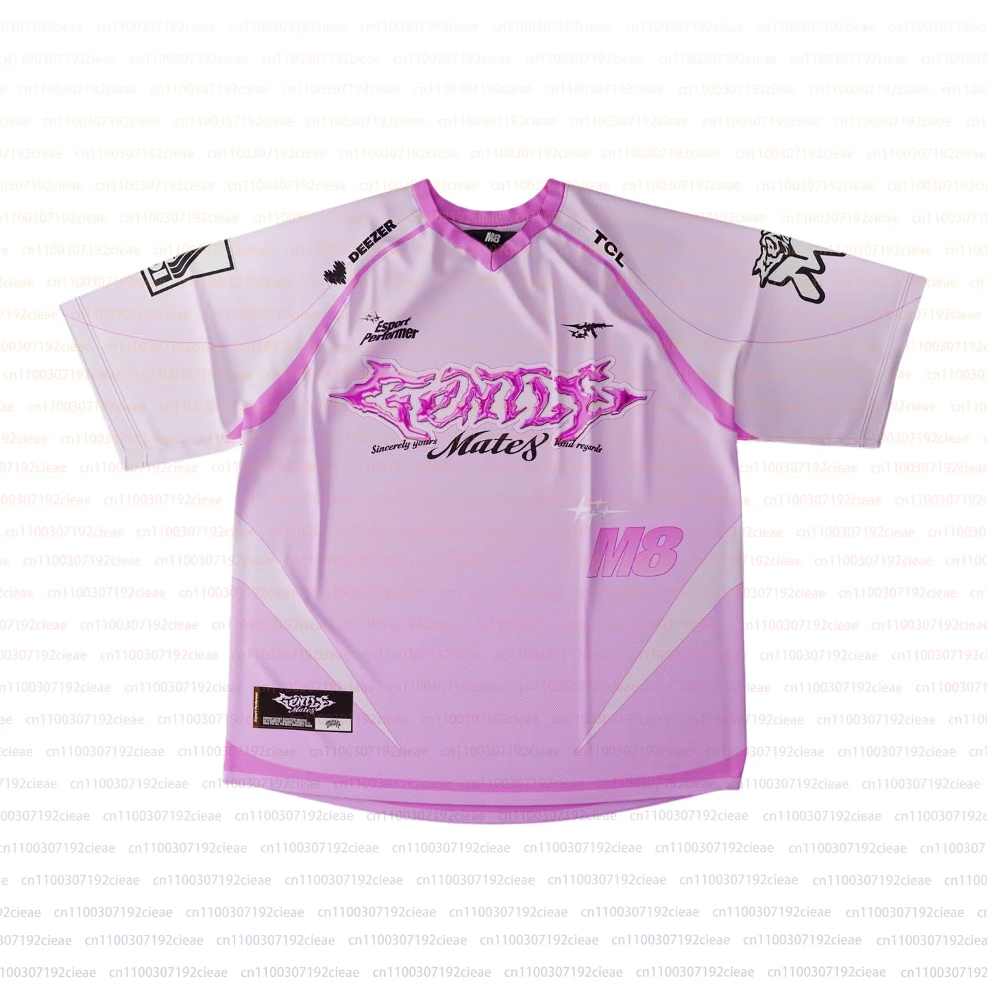 Gentlemate Men And  Women's Summer Breathable V-Neck Short-Sleeved Children's Casual T-Shirt E-sports 3D Print M8 Maillotrose Fans Jersey