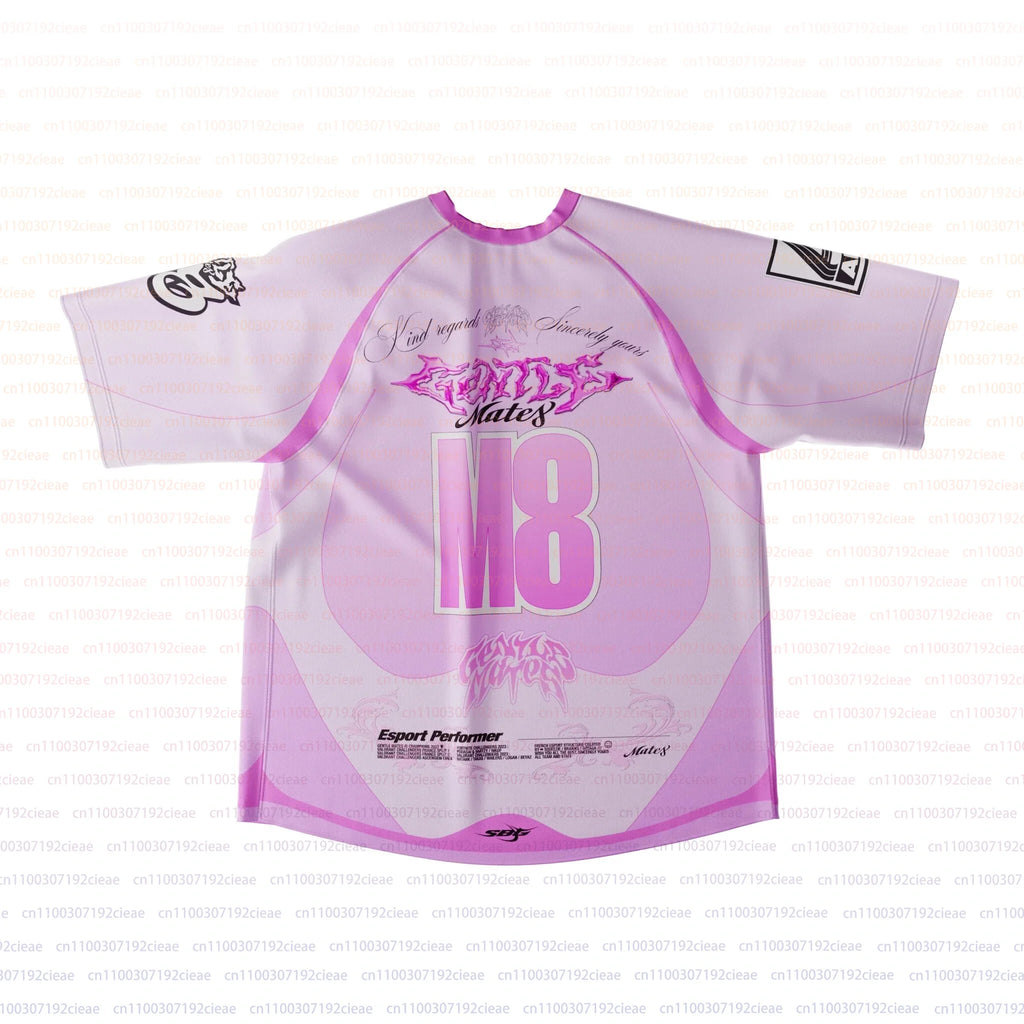 Gentlemate Men And  Women's Summer Breathable V-Neck Short-Sleeved Children's Casual T-Shirt E-sports 3D Print M8 Maillotrose Fans Jersey